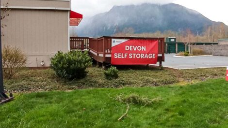 A sign advertising Devon Self Storage