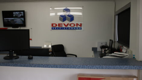 Service desk at Devon Self Storage in NW Tampa.