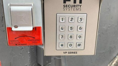 Security keypad at Devon Self Storage in Okeechobee.