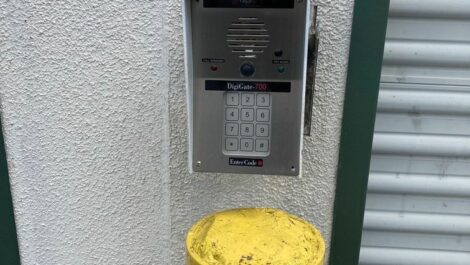 Security keypad at Devon Self Storage in Newport News.