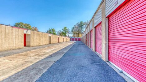 Large roll-up doors on self storage units at Devon Self Storage in Memphis, Tennessee