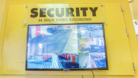 A security television at Secure Storage in Murfreesboro, Tennessee