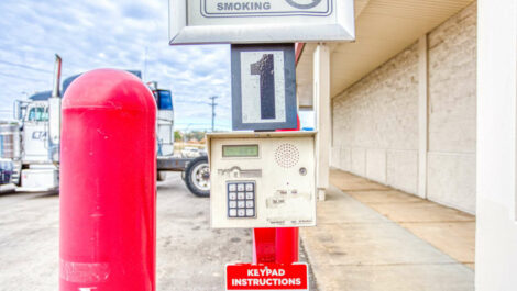 Keypad for gated entry into Devon Self Storage in Memphis, Tennessee