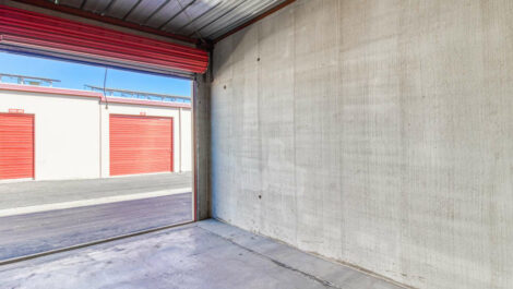 Inside of a self storage unit at Devon Self Storage in Cathedral City, California