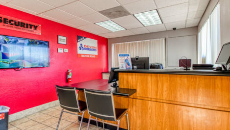 Leasing office at Devon Self Storage in Cathedral City, California