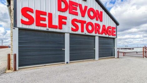 The exterior of Devon Self Storage in Yukon, Oklahoma