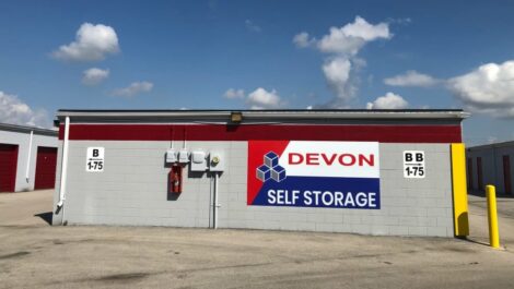 Side of building at Devon Self Storage in Urbana, Illinois
