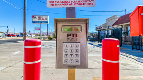 Keypad for gated entry in Apple Valley, California at Devon Self Storage