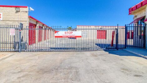 Gated entry into the self storage units in Apple Valley, California at Devon Self Storage