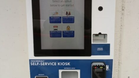 Kiosk screen at Devon Self Storage