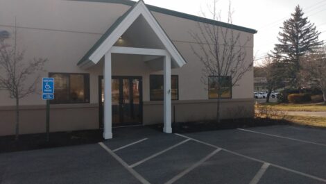 Front entrance to Devon Self Storage in Falmouth.