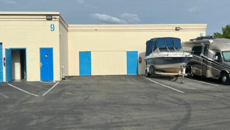 Vehicle parking at Devon Self Storage in Sacramento.