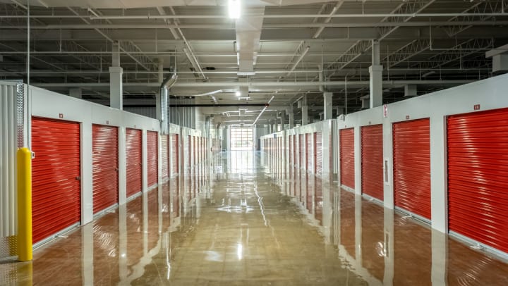 Storage facility with indoor storage units.