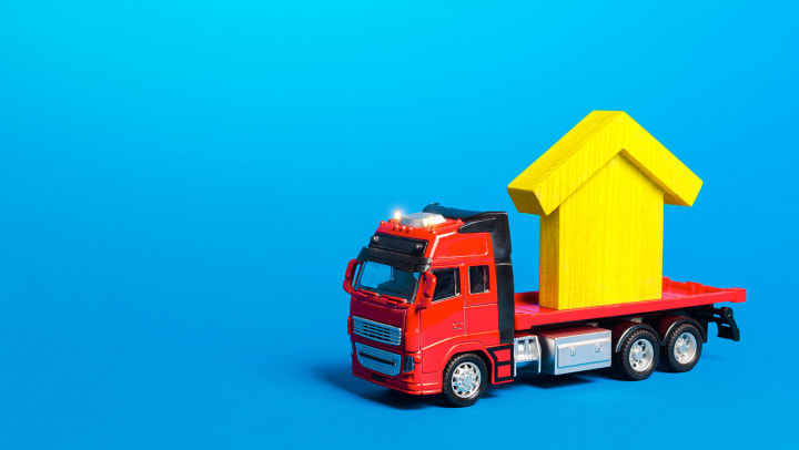 Toy moving truck.
