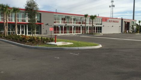 large parking lot in front of Devon Self Storage in Orlando, Florida