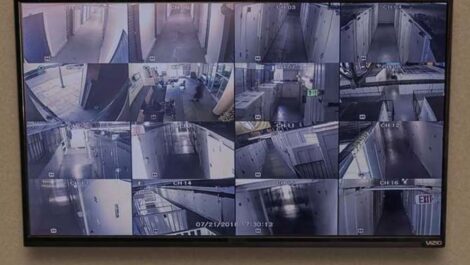 security camera monitor at Devon Self Storage in Sacramento, California