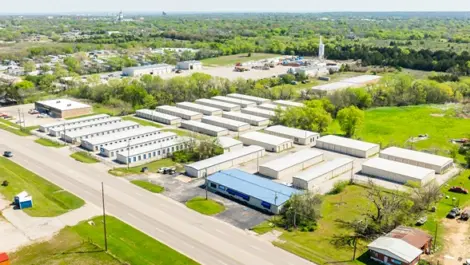 Another aerial view of storage units in Ardmore, OK, at Devon Self Storage - Ardmore