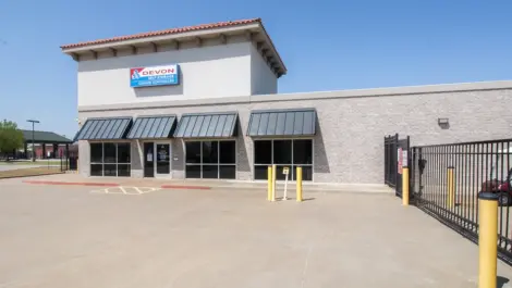 Gated view and entry to storage units in Bixby, OK at Devon Self Storage Bixby