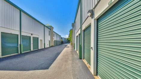 Drive-up units at Devon Self Storage in Falmouth.