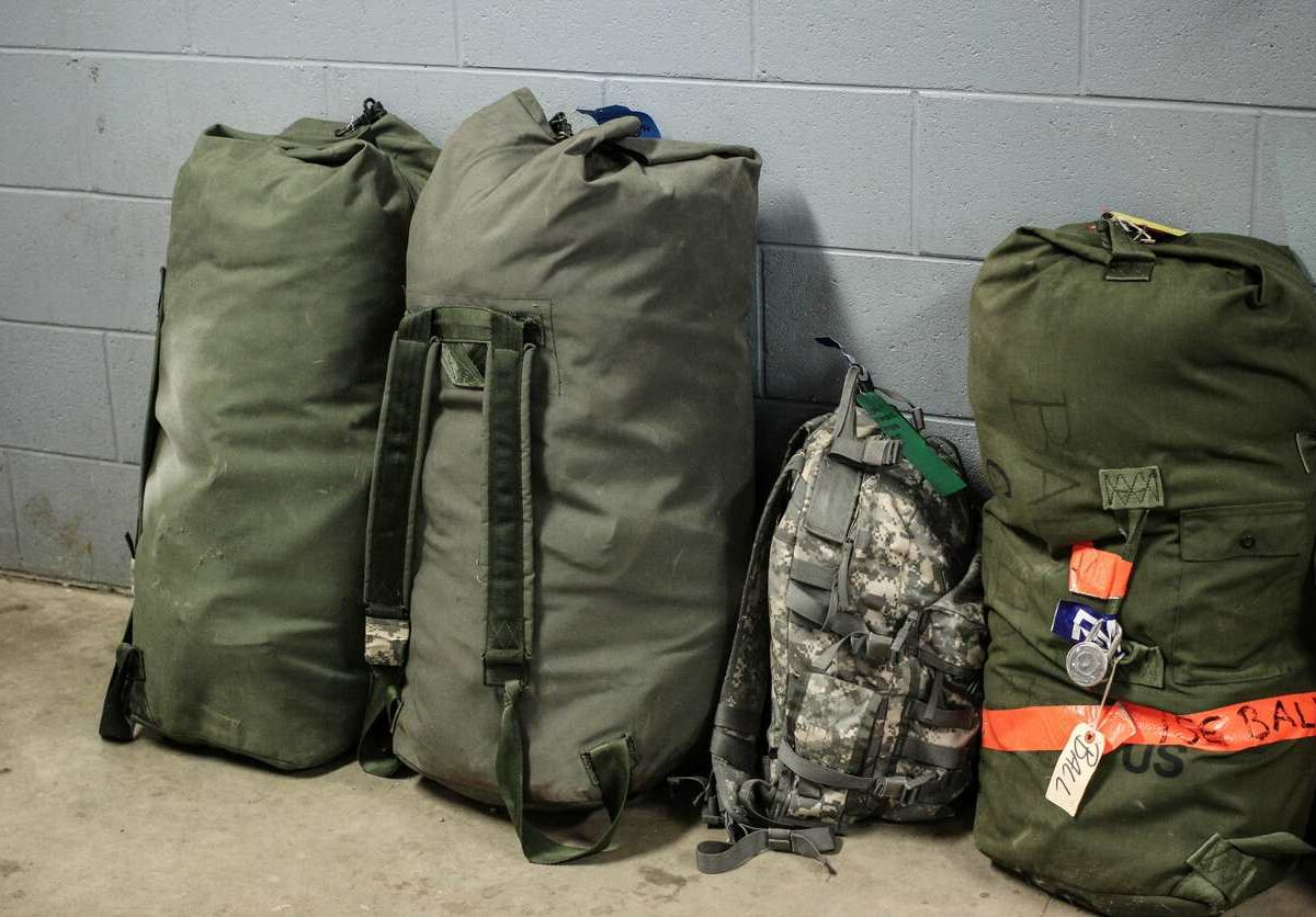 A picture showing military bags