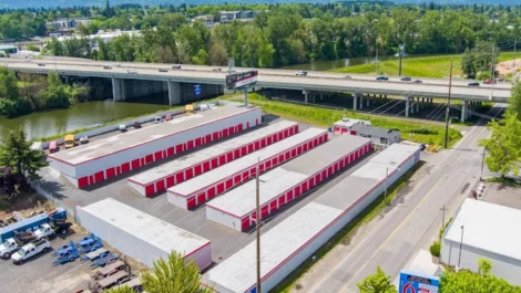 aerial view of storage facility in Portland