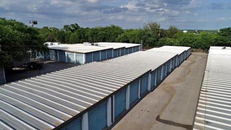 aerial view of outdoor storage units