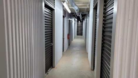 hallway of storage units