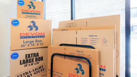 Boxes for storage, moving and packing at Devon Self Storage - Peachtree Corners
